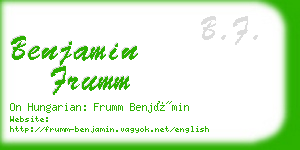 benjamin frumm business card
